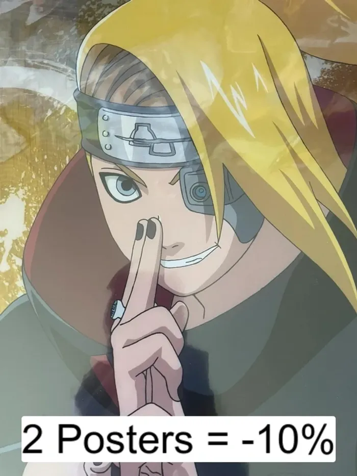 Naruto - Poster plastique transparent Deidara A3 - Ichiban Kuji Shinobi no Kizuna - photo numéro 2