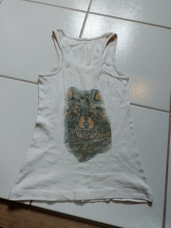 Débardeur femme blanc Motif loup - photo numéro 10