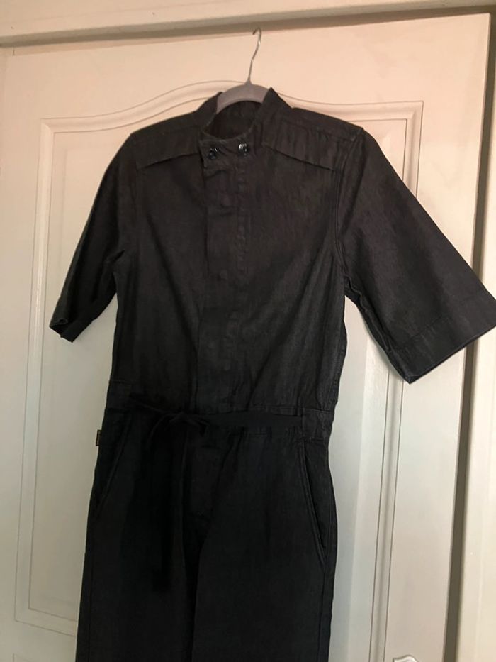 Superbe Combinaison d’été jean G star femme manche courte denim noir 36