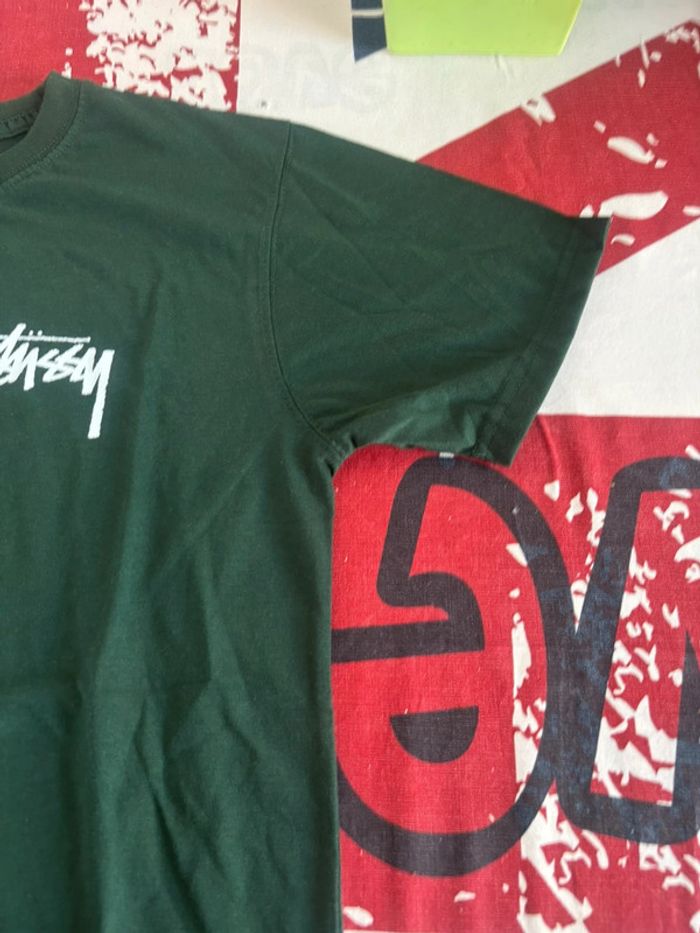 T-shirt Stussy Rework taille S vert logo dans le dos bouche - photo numéro 4