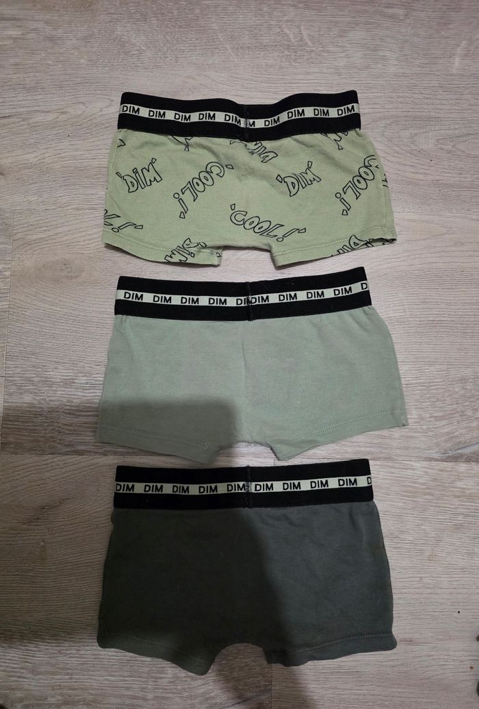 ​Lot de 3 Boxers Caleçons DIM Garçon 6 Ans - Vert Menthe & Anthracite Tres Bonne Etat - photo numéro 2