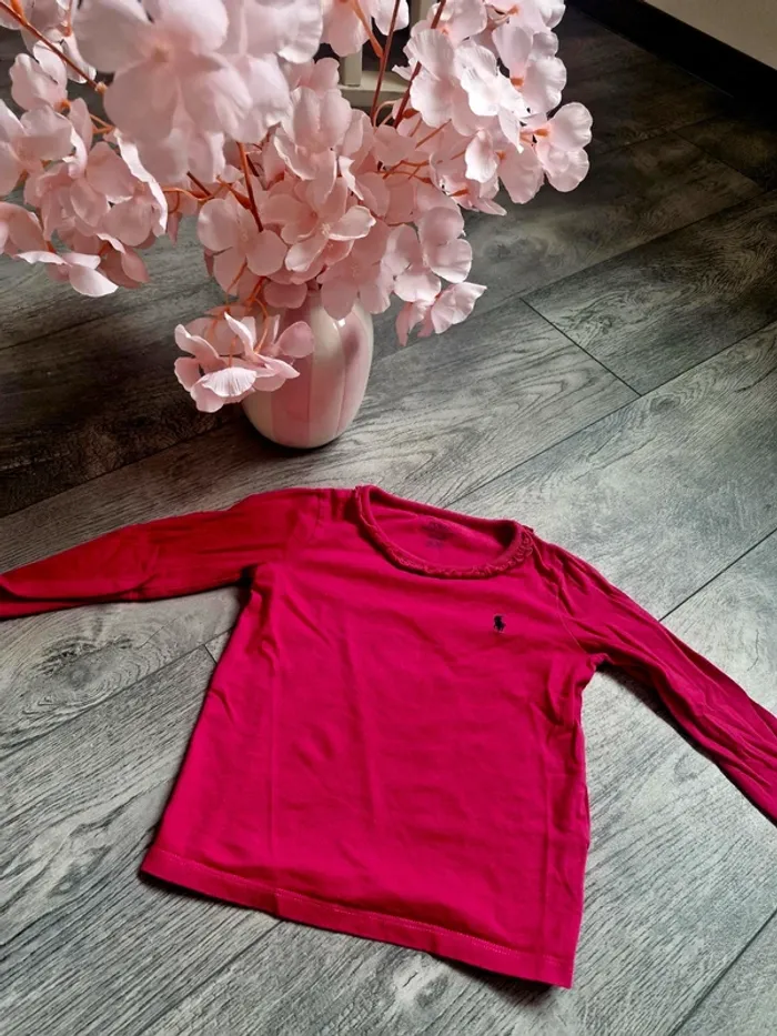 T-shirt manche longue rose