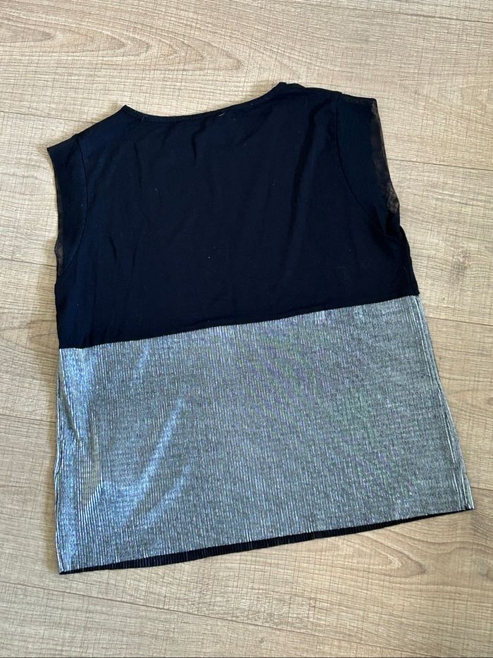 Blouse noire et argentée sans manches Morgan taille XS jamais portée - photo numéro 8