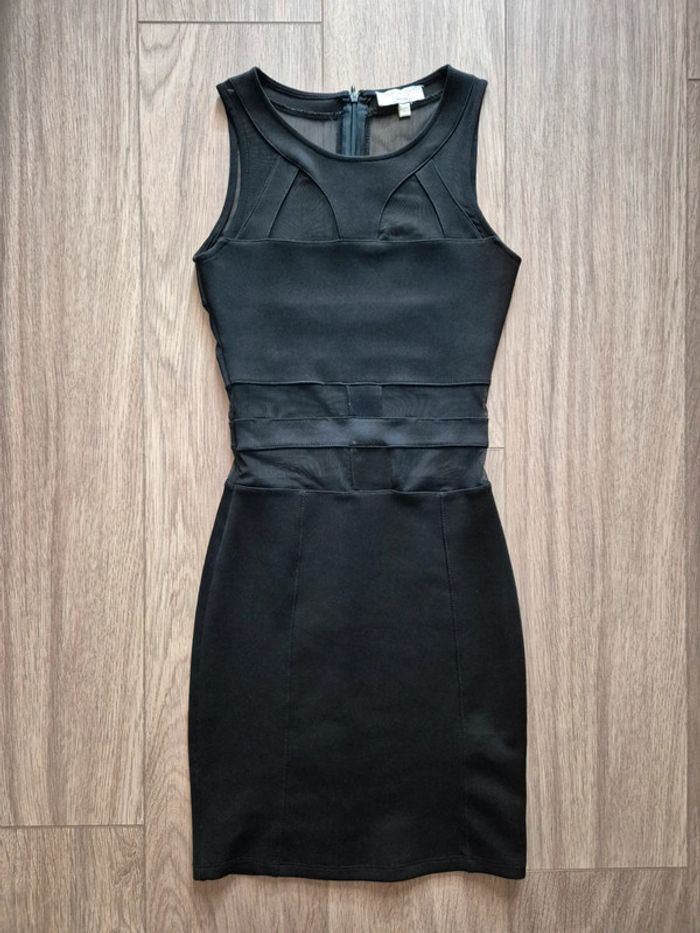 Robe noire moulante transparence bershka