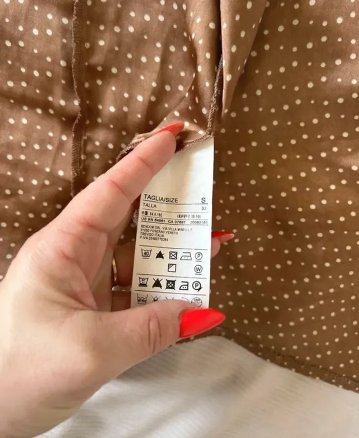 Chemisier effet, satine, marron stile Benetton taille s - photo numéro 5