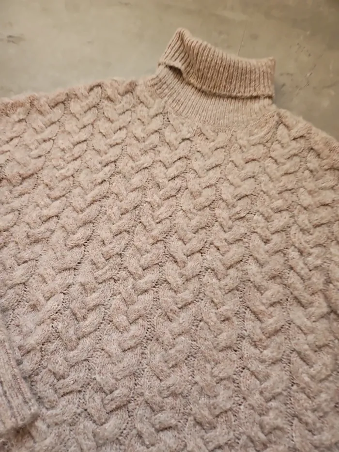 Pull col roulé beige - photo numéro 2