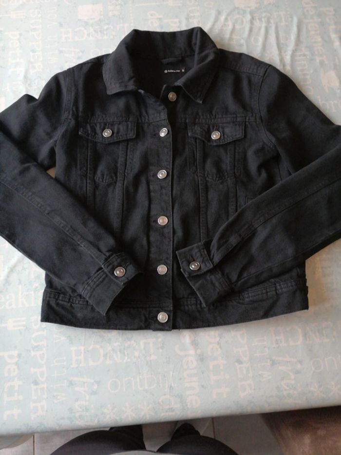 Veste en jean noir taille s - photo numéro 3
