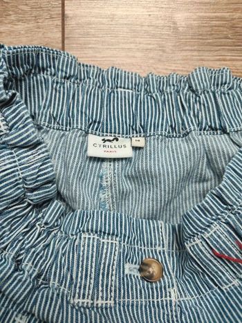 Pantalon mum rayures bleu et blanc 14 ans. Cyrillus