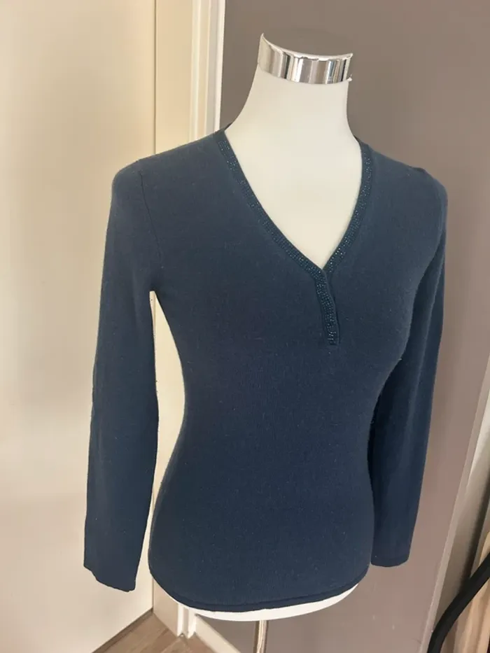 Max & Moi pull bleu Laine et cachemire, taille 36 - photo numéro 9