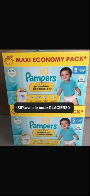 2 cartons de couches Pampers taille 5