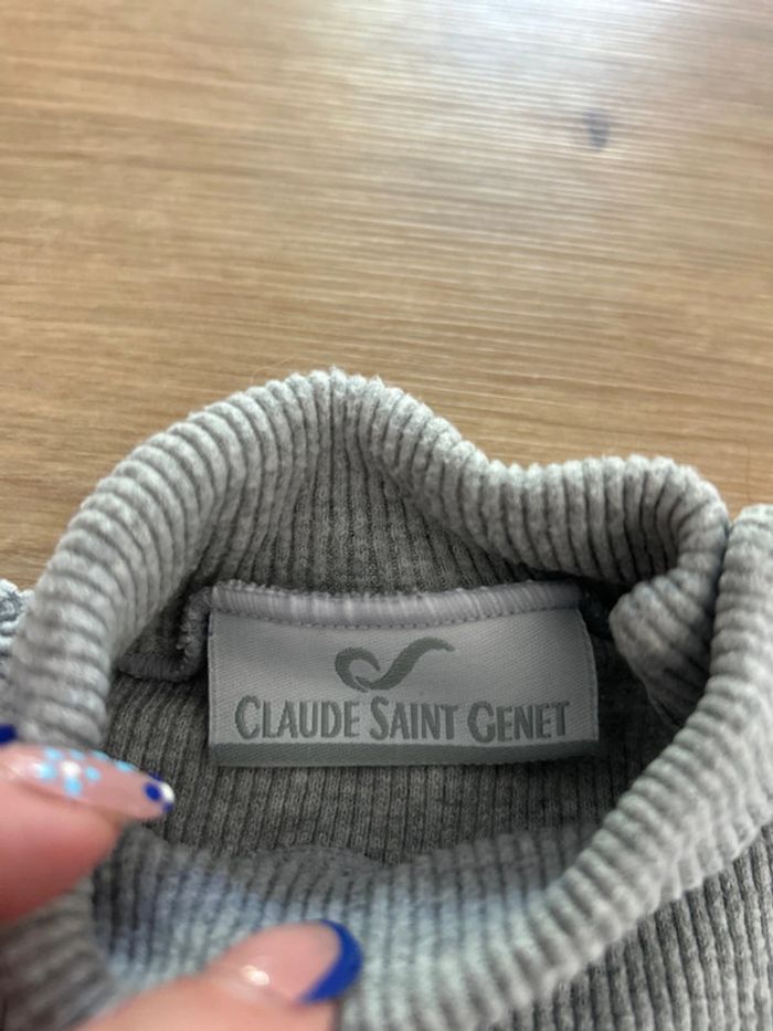 Pull col roulé gris côtelé - photo numéro 3