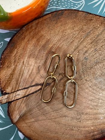 Boucles d’oreilles double mousqueton acier inoxydable or