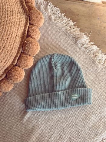Bonnet Zara bleu / vert côtelé mixte 3/5 ans