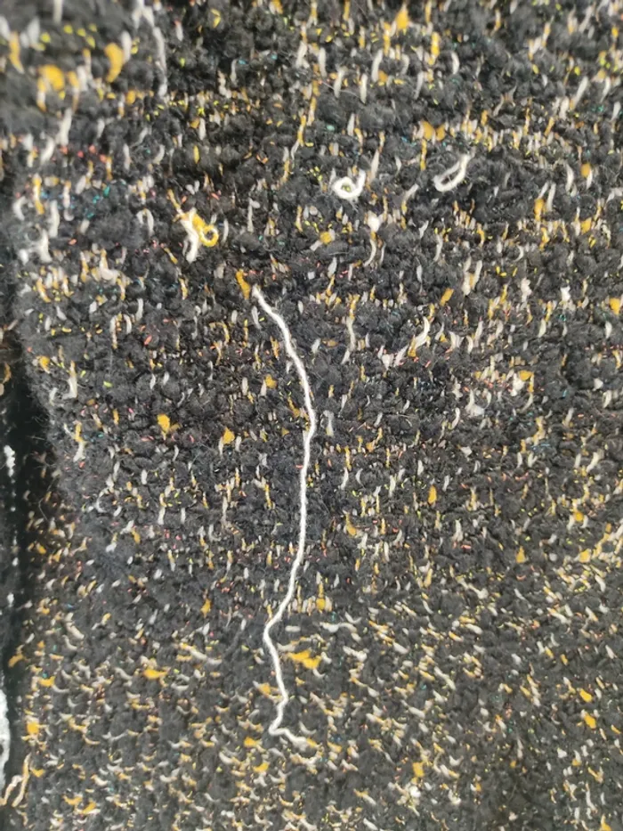 Veste en tweed noir et jaune - Zara Trafaluc - taille M, poches à fermeture éclaire A456 - photo numéro 5