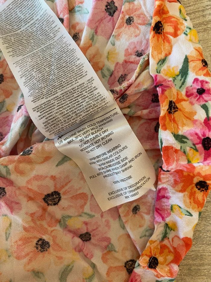 Blouse fleurie manches papillon – taille S femme - photo numéro 6