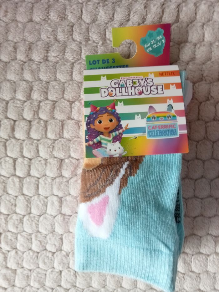 3 paires de chaussettes gabby chat 31/34 - photo numéro 3