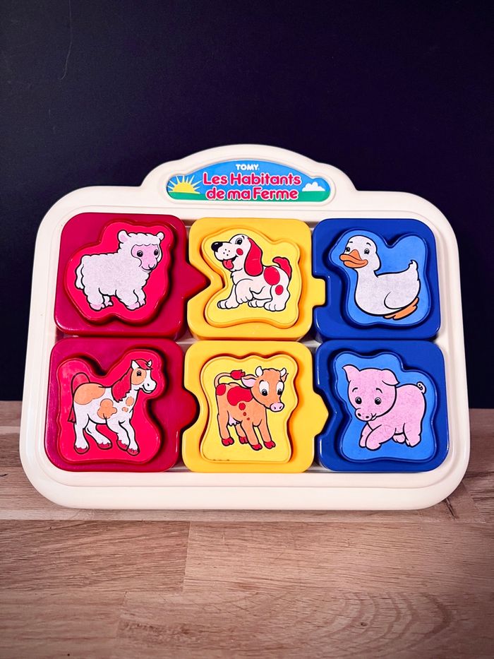 Puzzle sonore TOMY Anim’Animo “Les Habitants de ma Ferme” vintage avec boîte - Très bon état années 90 - photo numéro 2