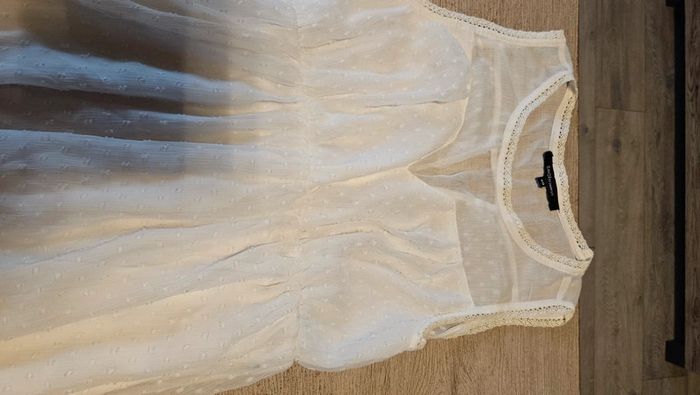Robe classique, légère, beige avec broderie et dentelle, Emoi by Emonite, 40, nickel - photo numéro 10
