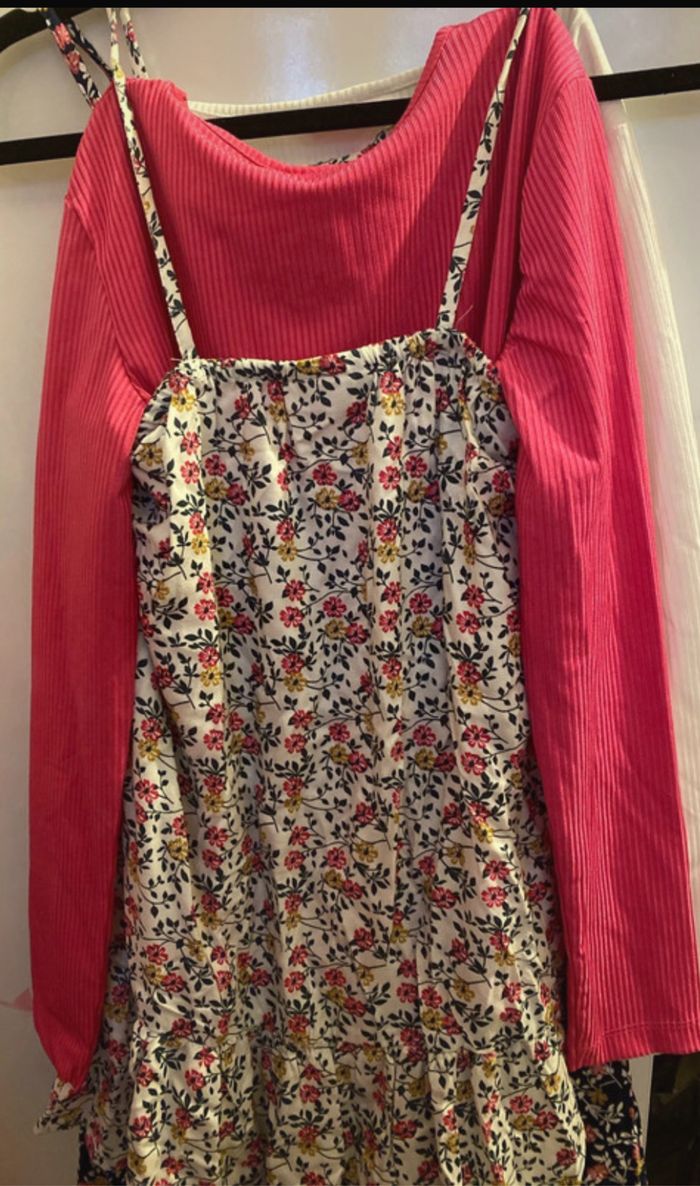 Ensemble robe avec t-shirt manche longue lili marelle 10 ans