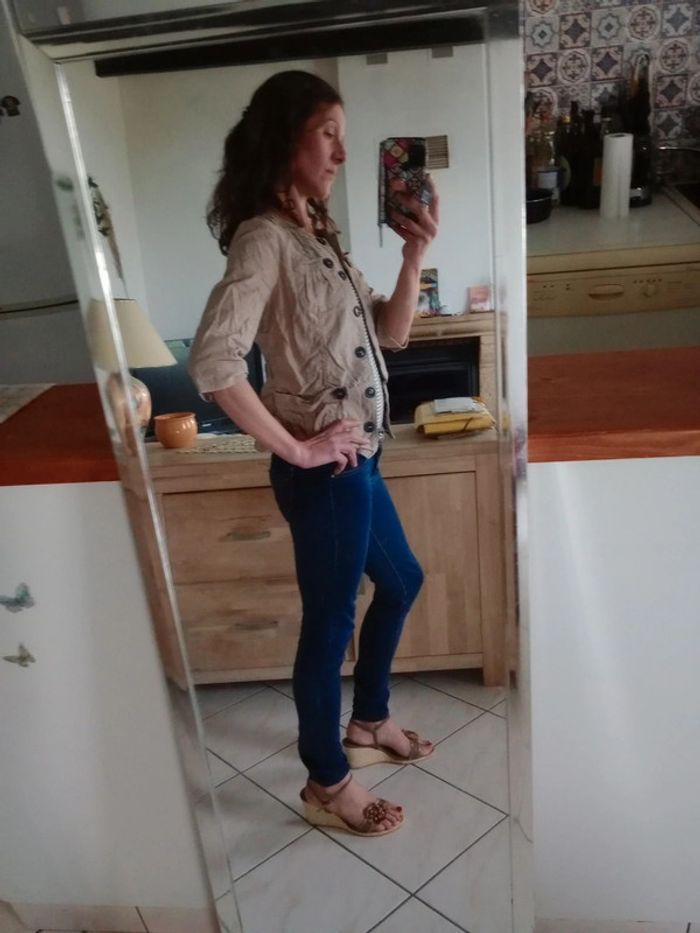 Veste femme 36 marron beige c 77 - photo numéro 4