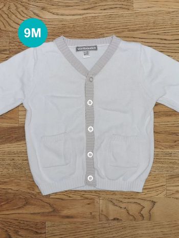 Gilet blanc/beige Verbaudet 9 mois