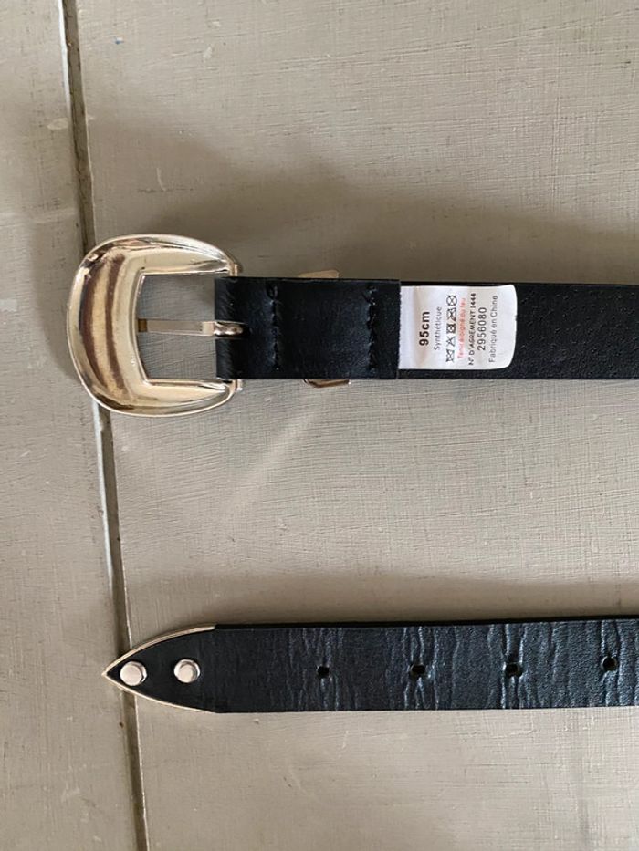 Ceinture femme double boucle noire et argentée - photo numéro 11
