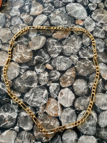 Collier en plaqué or maille cheval alterné 1/3