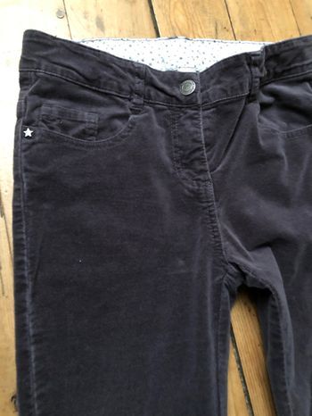 Pantalon fille en velours gris bleuté 14 ans tape à l’œil