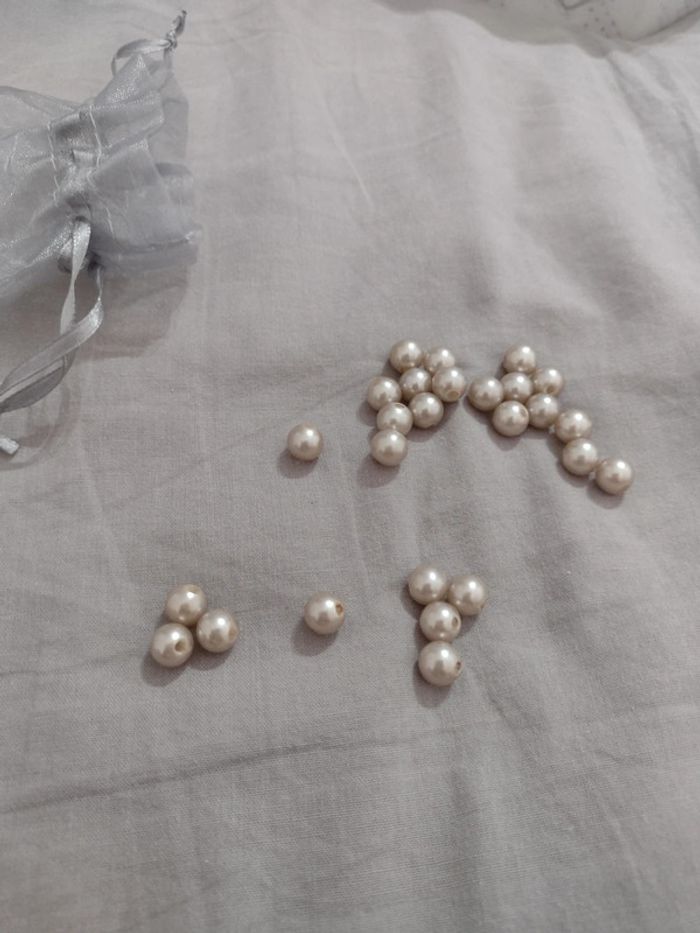 Lot de 26 perles beige rosé - photo numéro 2