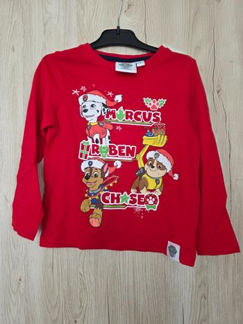 TEE-SHIRT MANCHE LONGUE NOËL PAW PATROL 4ANS COMME NEUF