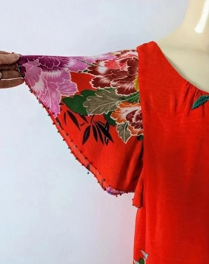Robe chic brodée à fleurs - René Derhy - taille L - photo numéro 6