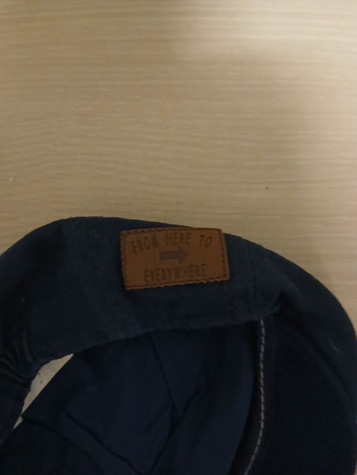 Beret bebe en coton bleu marine taille 9/12 mois tour de tete  44,5cm - photo numéro 8
