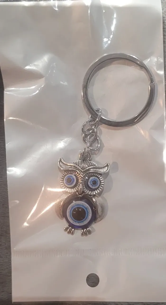 Porte-clés hibou porte-bonheur oeil protecteur - photo numéro 6