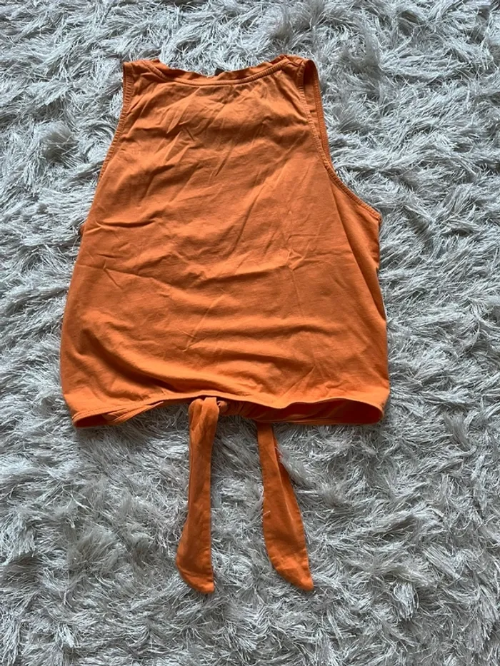 Débardeur noué orange Zara 36 - photo numéro 3