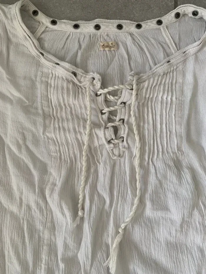 Joli chemisier blanc Hollister taille XS - photo numéro 4