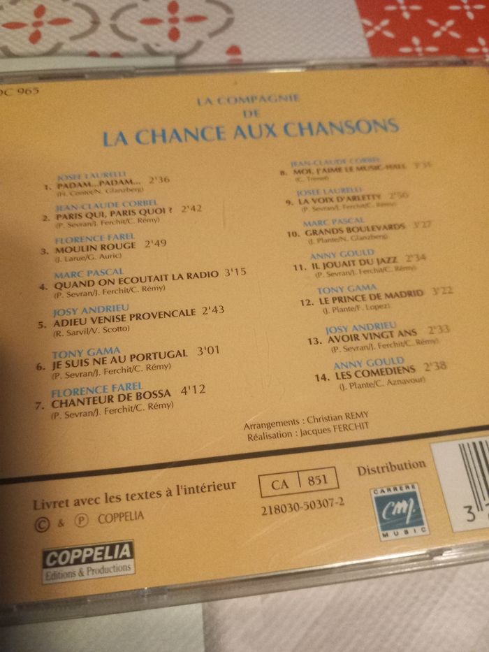 CD la compagnie de la chance aux chansons - photo numéro 3