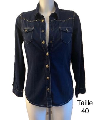Chemise country biker taille 40 K.Woman bleu nuit