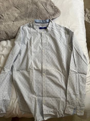 Chemise bleu homme à rayures bleu et blanc