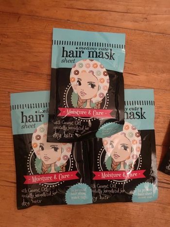 Lot de 3 masques en tissus pour cheveux secs huile de coco