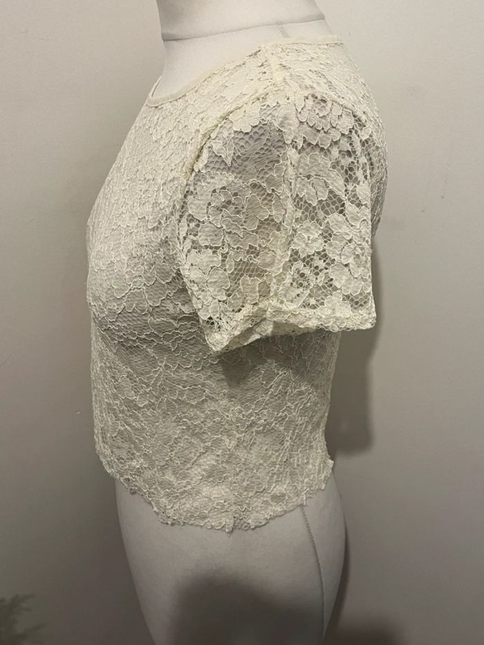Blouse en dentelle écrue New look S - photo numéro 2