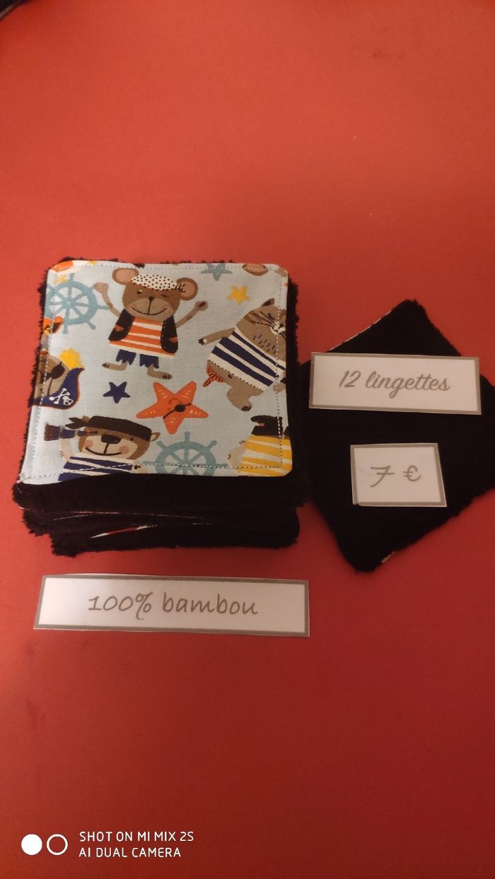12 lingettes lavables, neuf