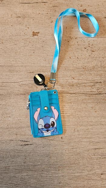 Porte monnaie, porte carte Stitch, bleu, neuf