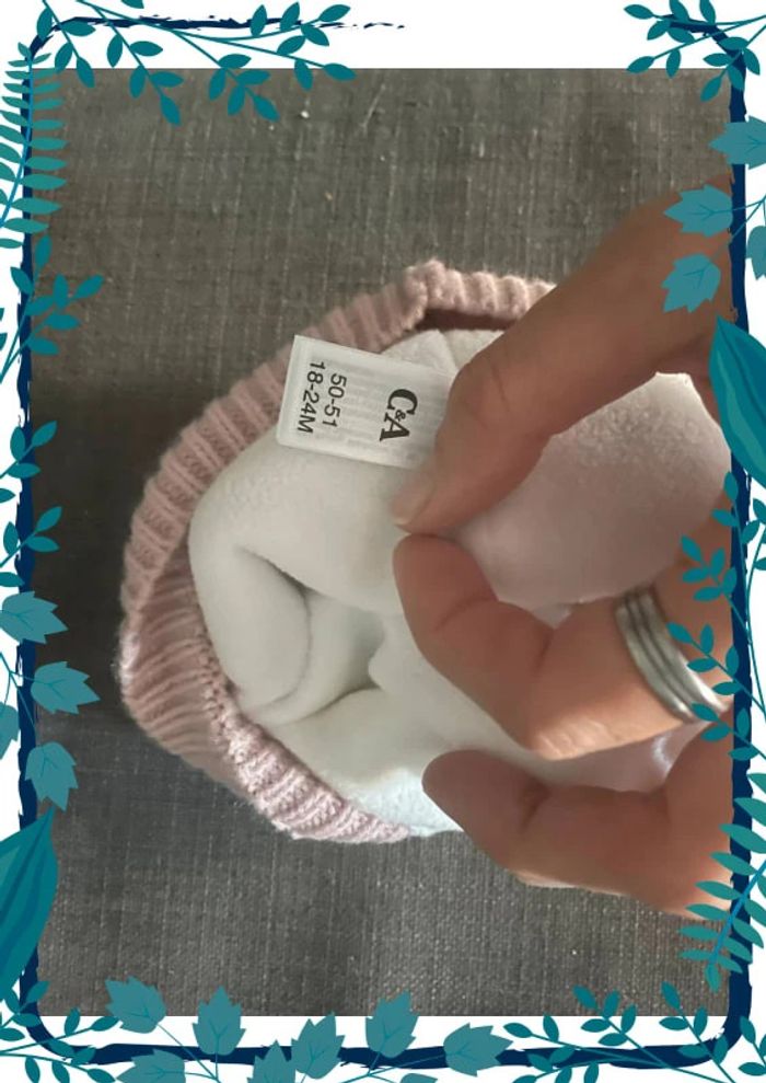 Bonnet renard rose et blanc 18/24 mois - photo numéro 2