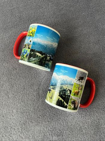Lot de 2 tasses souvenirs de Mégève