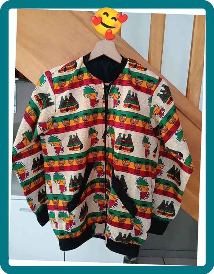 Belle Veste Bombers d'été motifs Africa Taille S🌿🌈 - photo numéro 2