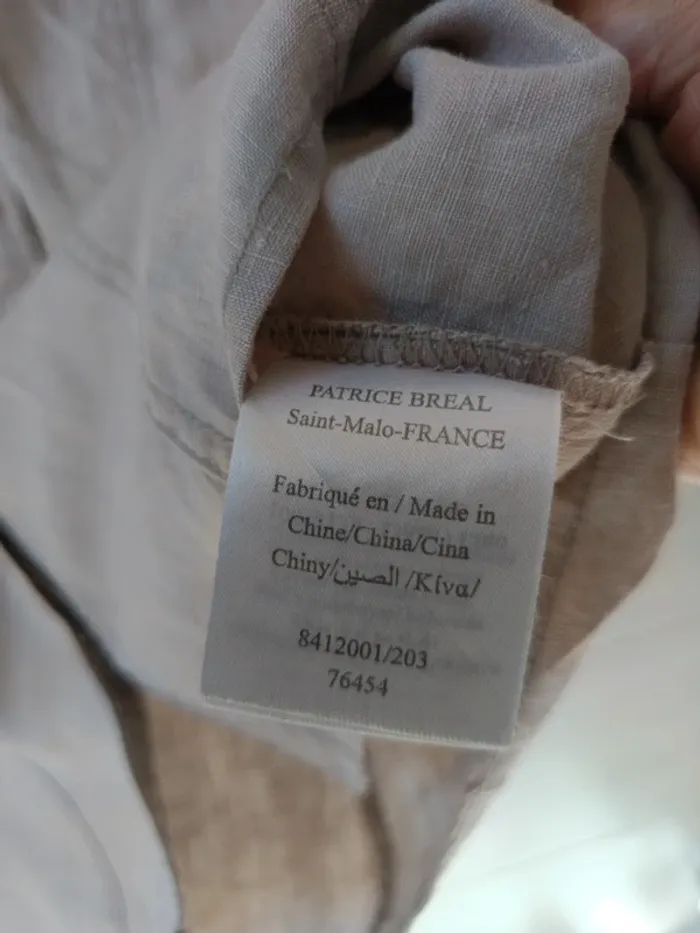 Chemise Patrice Breal t.46 100% lin - photo numéro 8