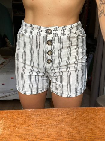 Short blanc et noir Mango