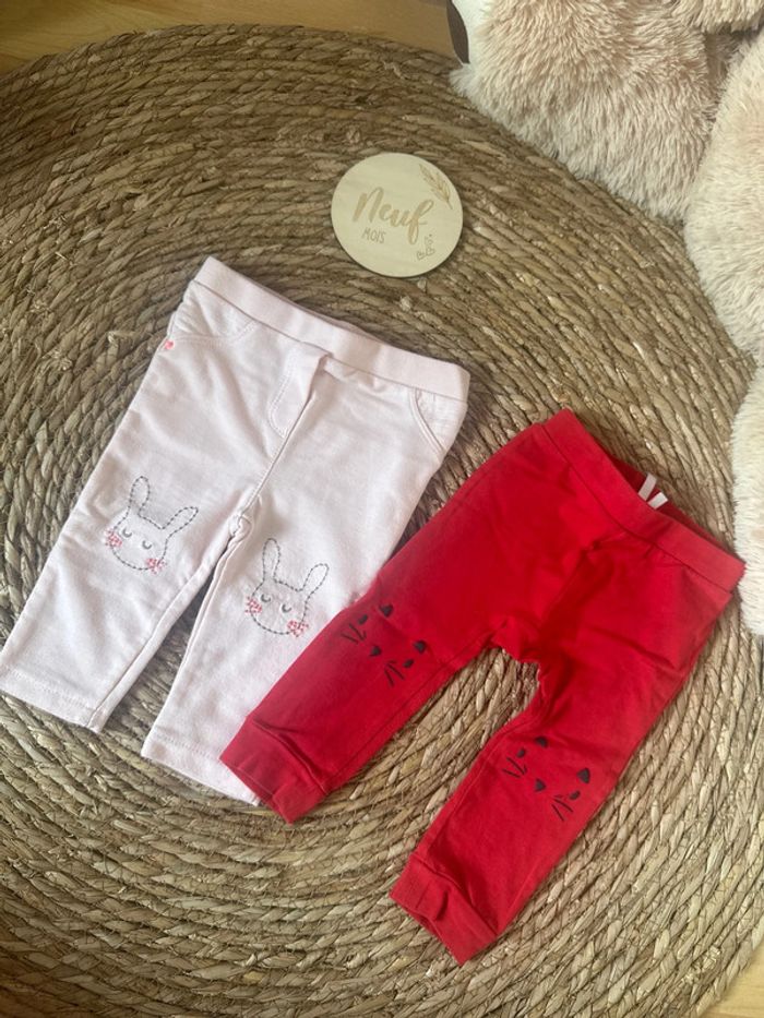 Lot 2 Leggings 9mois