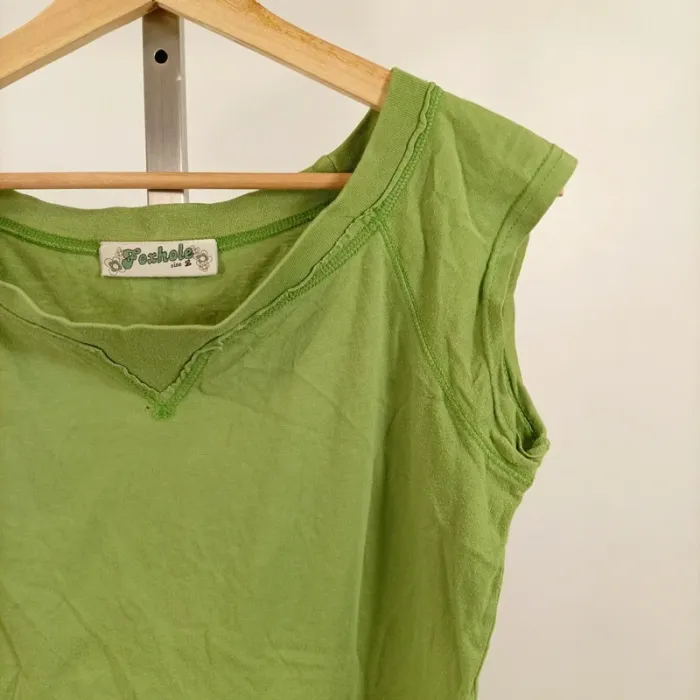 Débardeur vert pomme 100 % coton Foxhole – taille L A1048 - photo numéro 3