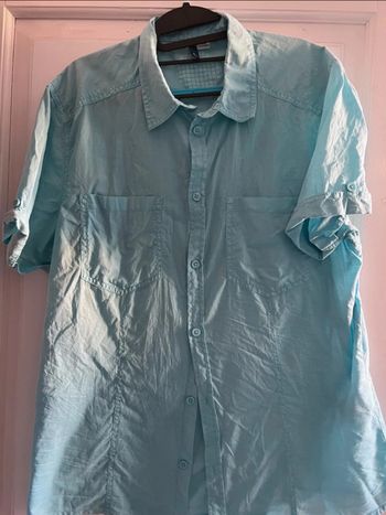 Chemise mancourte courte légère divided H&M taille L bleu turquoise
